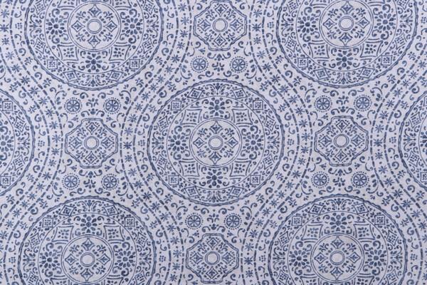 Magnolia Home Marrakesh Printed Cotton Drapery Fabric in Navy