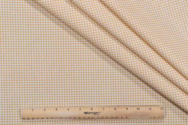 Magnolia Home Madrid Check Printed Cotton Drapery Fabric in Barley