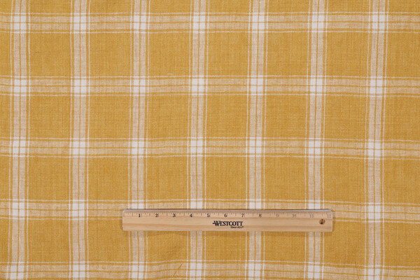 P Kaufmann Preston Woven Linen Decorator Fabric in Yolk