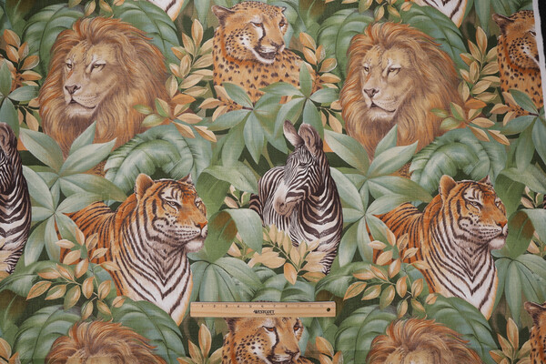 Spectrum Safari Printed Drapery Fabric in Jungle