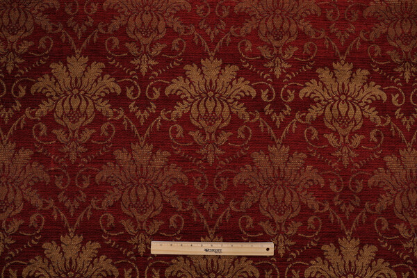 Ballard Woven Chenille Upholstery Fabric in Ruby