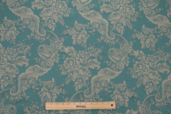 Reynolds Damask Upholstery Fabric in Spruce