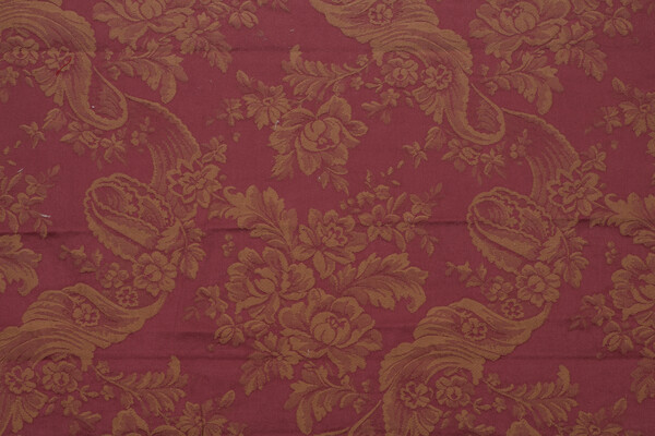 Reynolds Damask Upholstery Fabric in Rouge