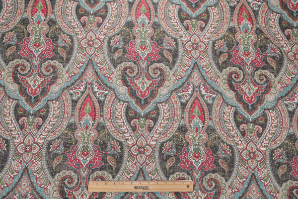 Covington Tinsley Printed Linen Blend Drapery Fabric in 949-Cindersmoke