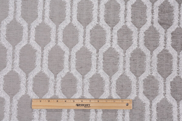 Hilary Farr Fringe Benefits Woven Chenille Upholstery Fabric in 908-Platinum for Covington
