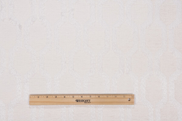 Hilary Farr Fringe Benefits Woven Chenille Upholstery Fabric in 143-Optic White for Covington