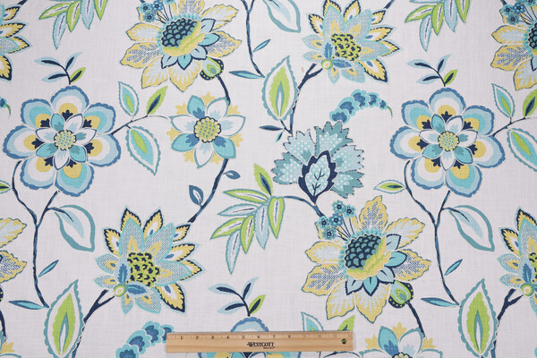 Covington Laylani Printed & Embroidered Drapery Fabric in 548-Isle Waters