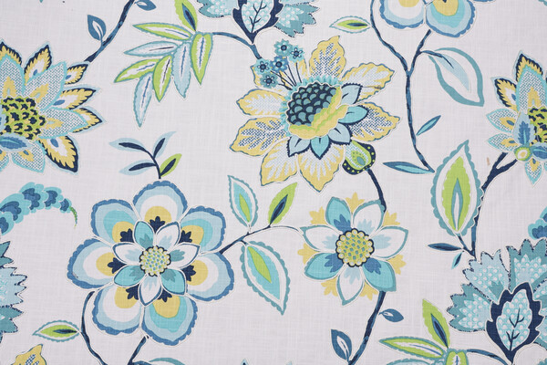 Covington Laylani Printed & Embroidered Drapery Fabric in 548-Isle Waters