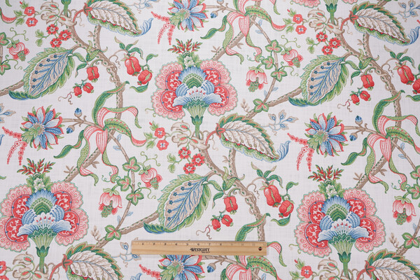 Covington Leicester Printed Cotton Drapery Fabric in 100-Multi