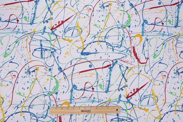 Covington Drop Cloth Printed Cotton Twill Drapery Fabric in 397-Primary