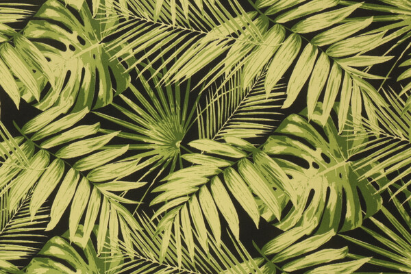 Tropica Printed Polyester Outdoor Fabric in Ebony