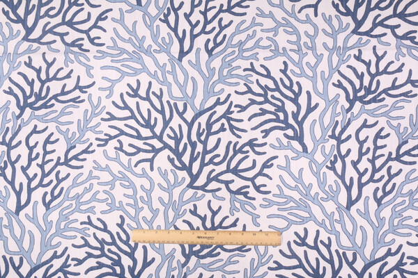 Scott Living Coral Reef - Luxe Linen Printed Cotton Linen Drapery Fabric in Vista