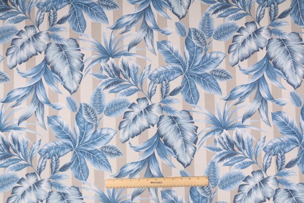 Richloom Freemont Printed Polyester Outdoor Fabric in Chambray