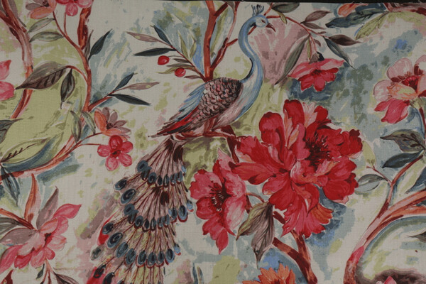 Hamilton Kingsway Printed Cotton Drapery Fabric in Jewel