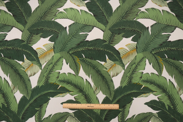 Tommy Bahama Swaying Palms Printed Polyester Outdoor Fabric in Aloe