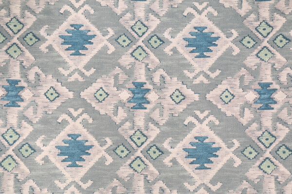 Mill Creek Yurta Printed Cotton Drapery Fabric in Monsoon