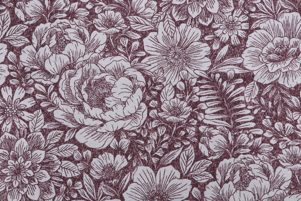 Stof France Montsegur Printed Cotton Drapery Fabric in Marsala