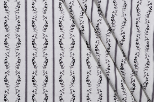 Waverly Regency Stripe Woven Decorator Fabric in Coal