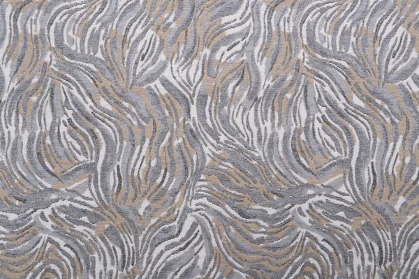 Golding Tigress Woven Chenille Upholstery Fabric in Silver