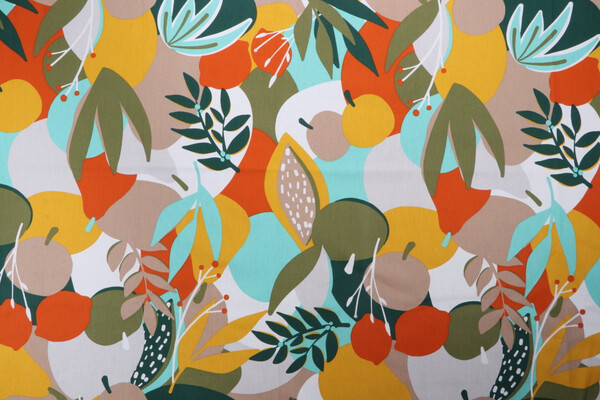 Stof France Portorico Printed Cotton Drapery Fabric in Multicolore