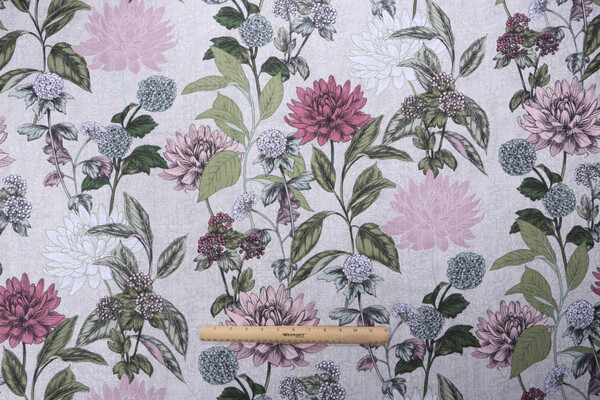 Stof France Clothilde Printed Cotton Drapery Fabric in Rose