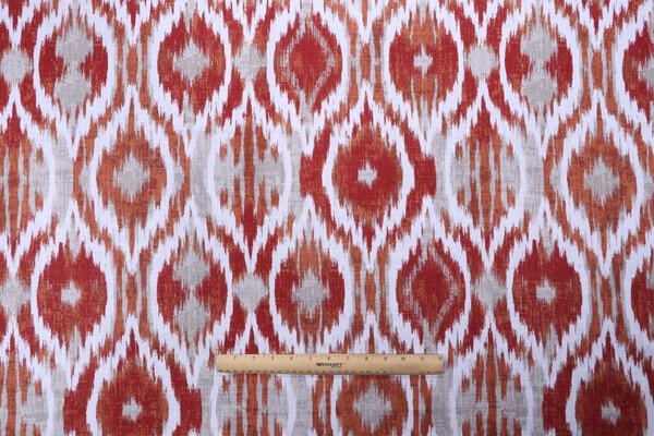Stof France Jimena Printed Cotton Drapery Fabric in Terracotta