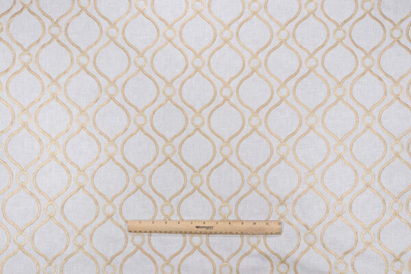 PK Lifestyles Curveball Embroidered Drapery Fabric in Gold