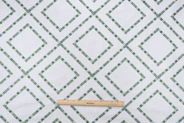 PK Lifestyles Beaded Lattice Embroidered Drapery Fabric in Meadow