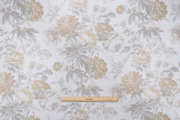 Waverly Daphne Printed Drapery Fabric in Froth