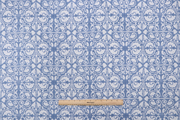 Kaufmann Palazzo Printed Drapery Fabric in Chambray