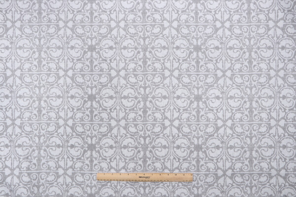 Kaufmann Palazzo Printed Drapery Fabric in Grey