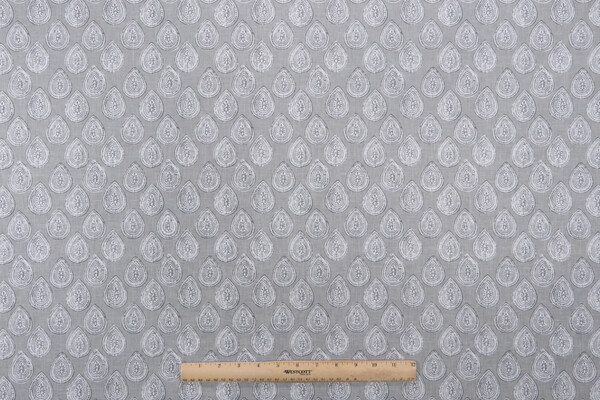 Kaufmann Rani Printed Drapery Fabric in Grey