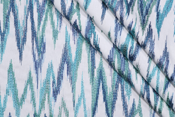 Kaufmann Fuego Embroidered Drapery Fabric in Calypso