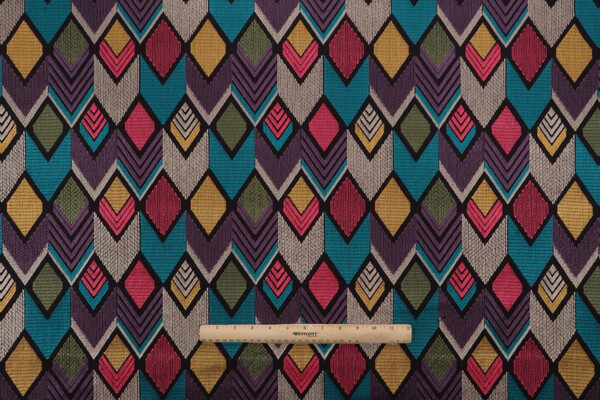 Kaufmann Happy Vibes Embroidered Drapery Fabric in Ebony