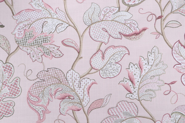 Kaufmann Luana Printed Cotton Drapery Fabric in Pink Pearl