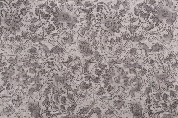 Kaufmann Manado Printed Drapery Fabric in Silver