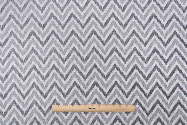 Kaufmann Acute Angle Woven Chenille Upholstery Fabric in Blue Smoke