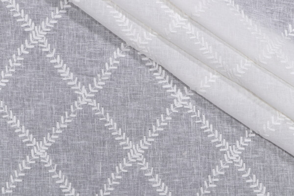 PK Lifestyles Corina Embroidered Sheer Drapery Fabric in Ivory