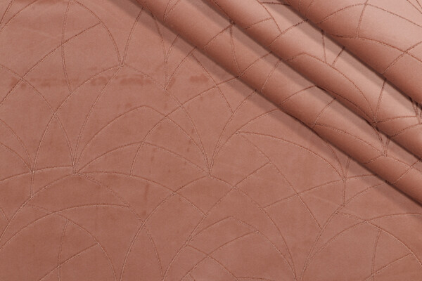 PK Lifestyles Curvature Embroidered Velveteen Decorator Fabric in Rouge