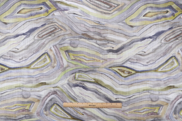 Hamilton On The Rocks Printed Cotton Drapery Fabric in Slate