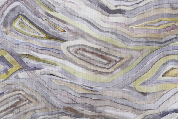 Hamilton On The Rocks Printed Cotton Drapery Fabric in Slate