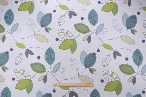 Magnolia Home Calder Printed Cotton Drapery Fabric in Jewel