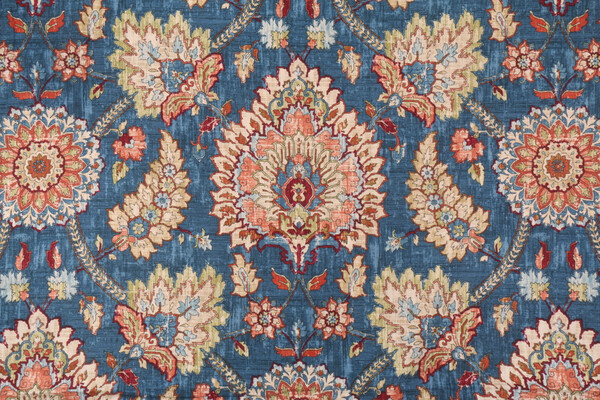 Waverly Clifton Hall Printed Linen Blend Drapery Fabric in Gem