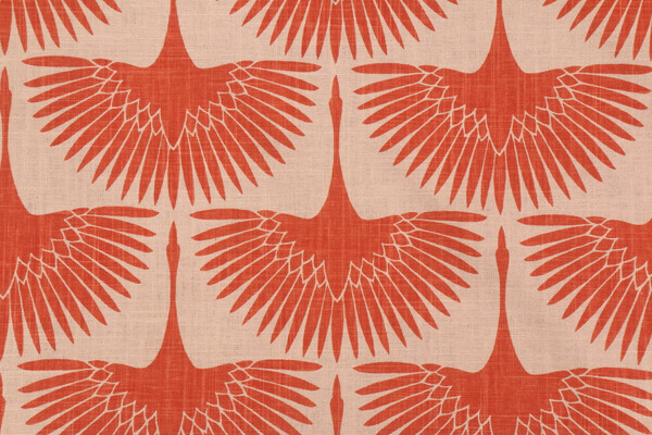 Genevieve Gorder Flock Circa Printed Linen Blend Drapery Fabric in Tigerlily