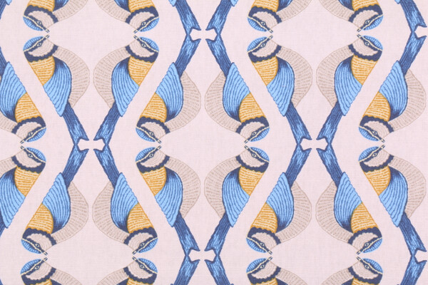 Novogratz Wing It Printed Cotton Drapery Fabric in Indigo