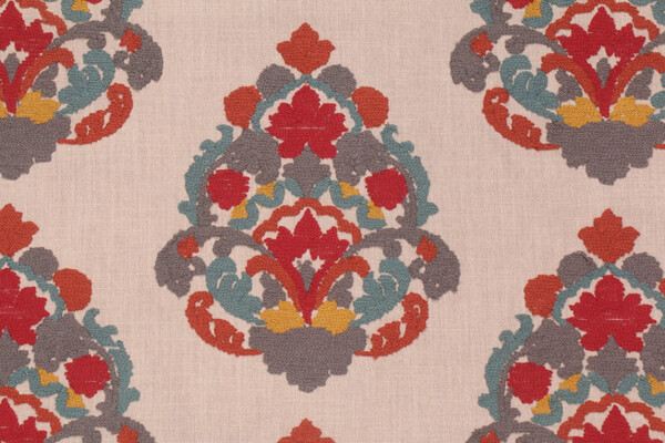 Waverly Folk Lure Embroidery Drapery Fabric in Jewel