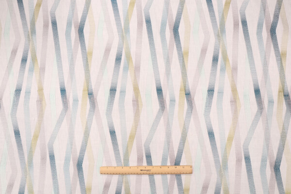 Novogratz Zig & Zag Emb Woven Embroidered Drapery Fabric in Poolside