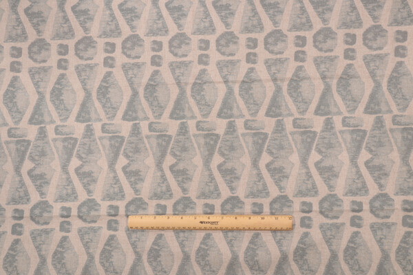 Lacefield Juju- Danish Linen Printed Cotton Blend Drapery Fabric in Swedish Blue