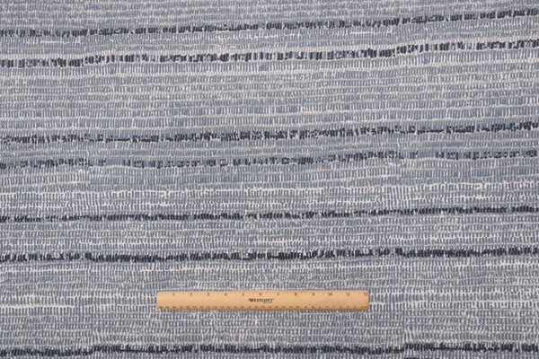 Premier Prints Caine Printed Polyester Outdoor Fabric in Passport Navy