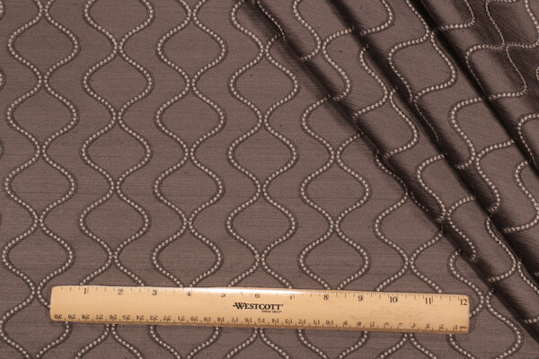 Waverly Cosmic Way Emb Embroidered Drapery Fabric in Charcoal